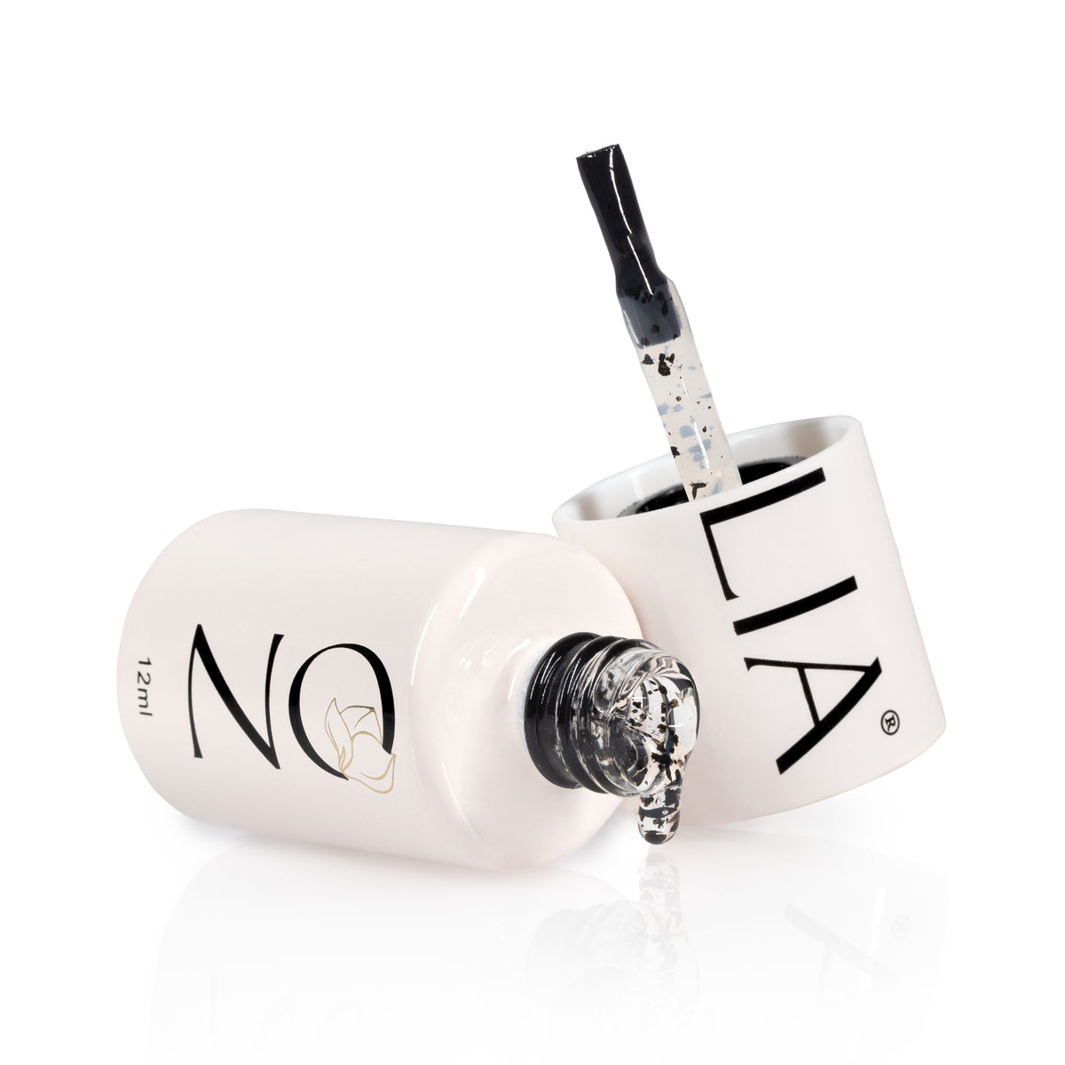 Black Flakes Top Nolia - top coat semipermanent, 12ml