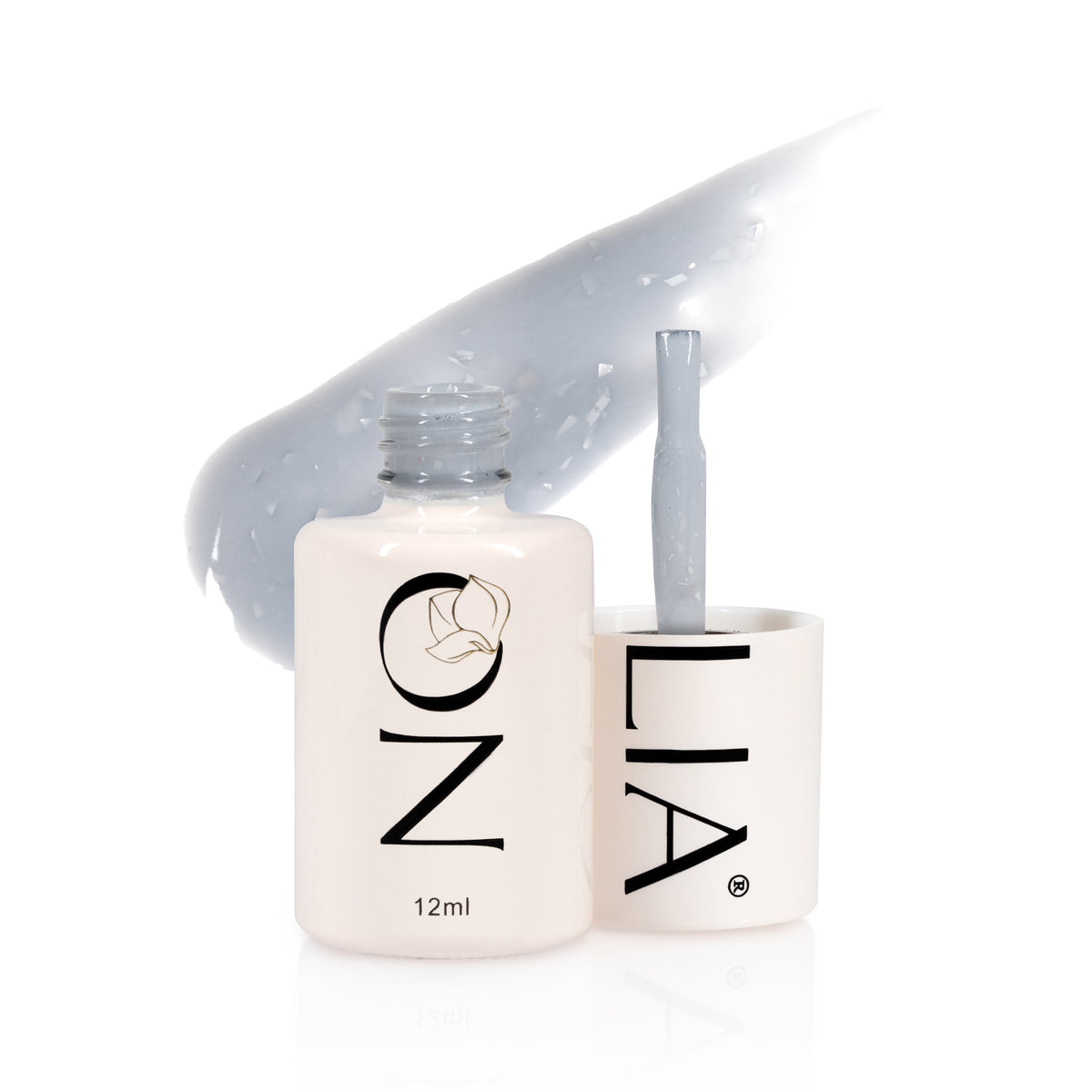 Rubber Base cu paiete Nolia Confetti CRB189 - Grey Silver, 12ml