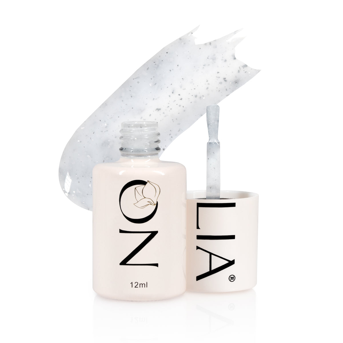 Rubber Base cu paiete Nolia Confetti CRB210 - White Silver, 12ml