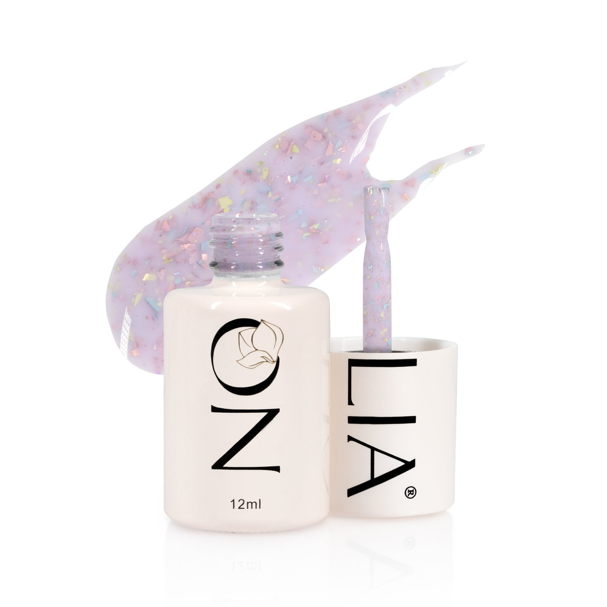 Rubber Base cu paiete Nolia Confetti CRB254 - Lilac, 12ml
