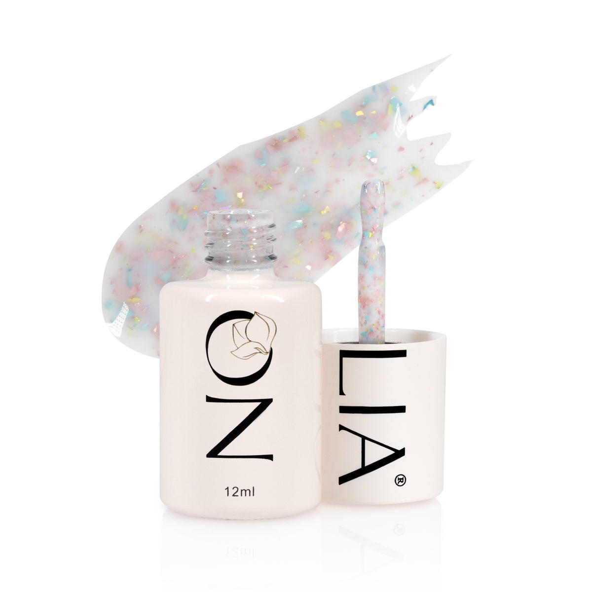 Rubber Base cu paiete Nolia Confetti CRB176 - Milky, 12ml