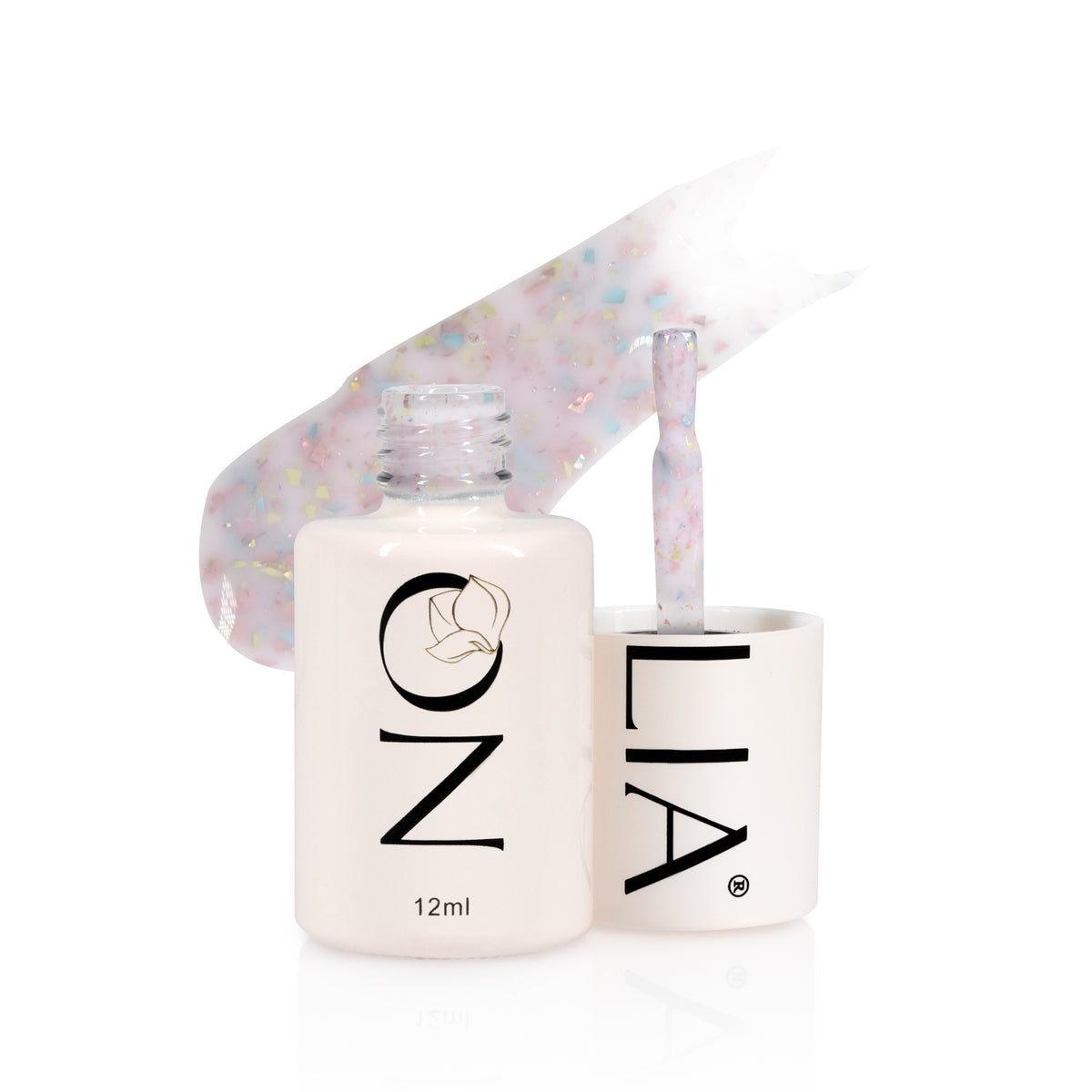 Rubber Base cu paiete Nolia Confetti CRB177 - Pink, 12ml