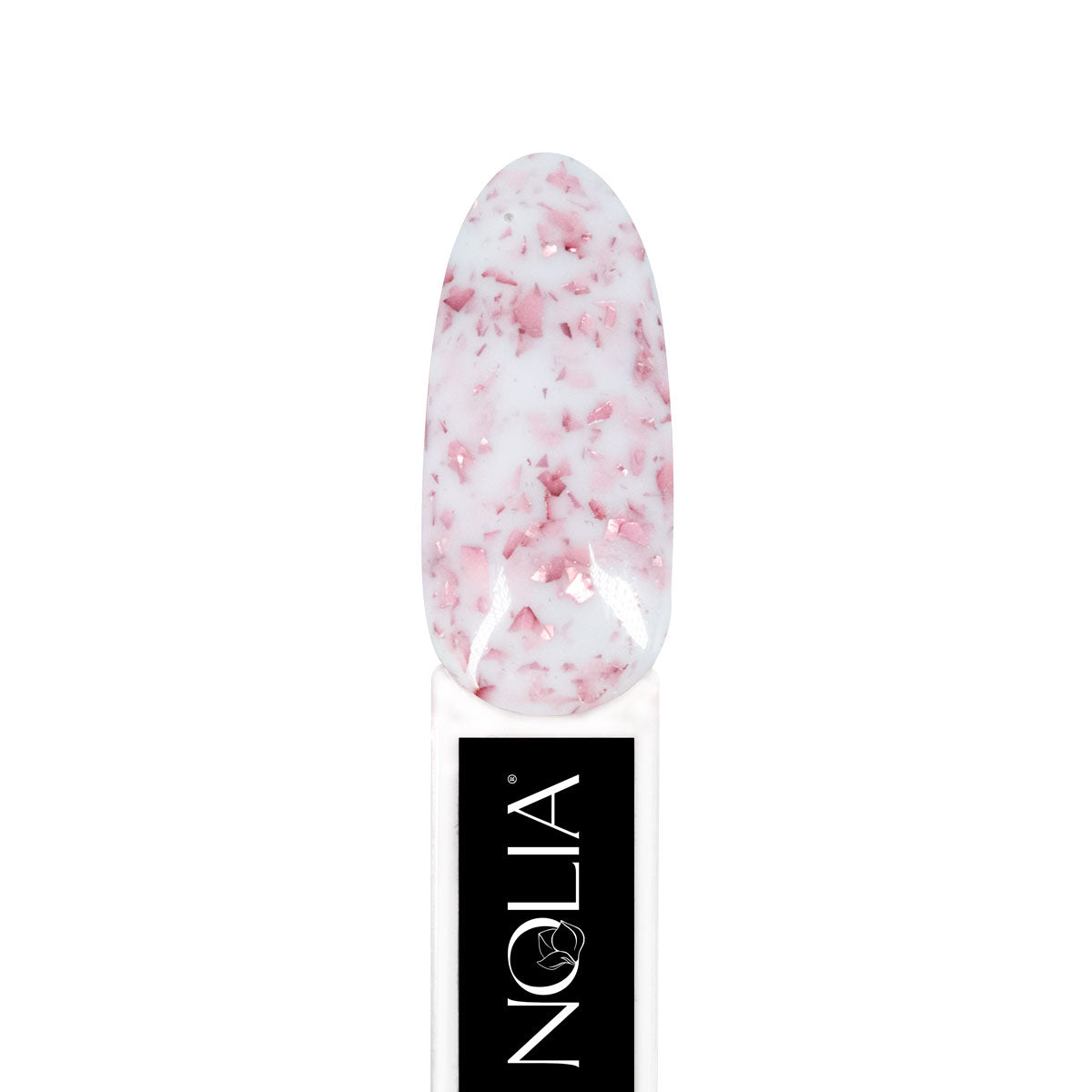 Rubber Base cu paiete Nolia Confetti CRB442 - Milky Rose, 12ml