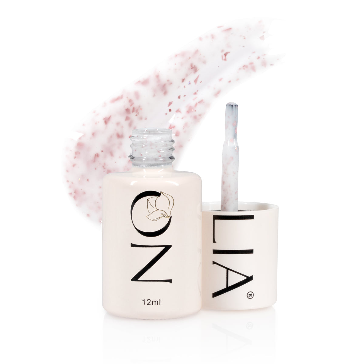 Rubber Base cu paiete Nolia Confetti CRB442 - Milky Rose, 12ml