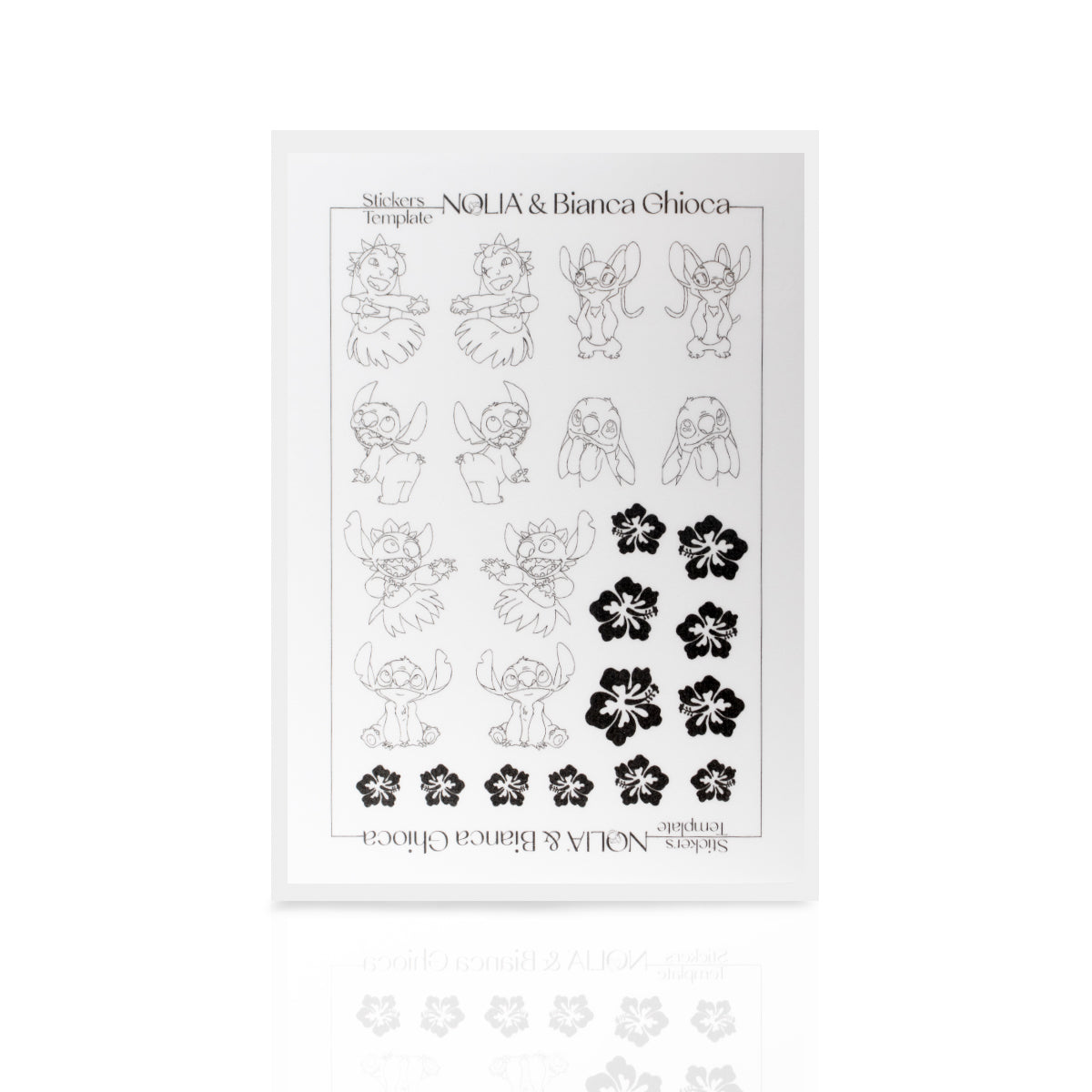 Sablon pictura stickere nail art Nolia - Lilo &amp; Stitch