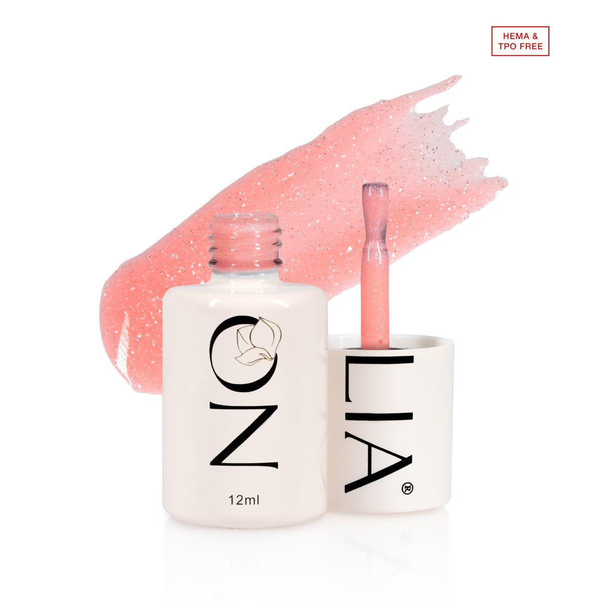 Polygel lichid Nolia ProLiquid PL159 - Glitter Salmon, 12ml