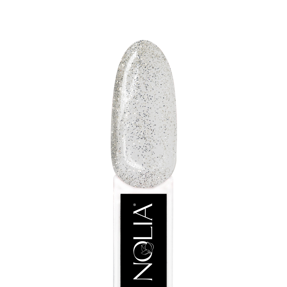 Silver Glitter Top Coat Nolia - top coat semipermanent, 12ml