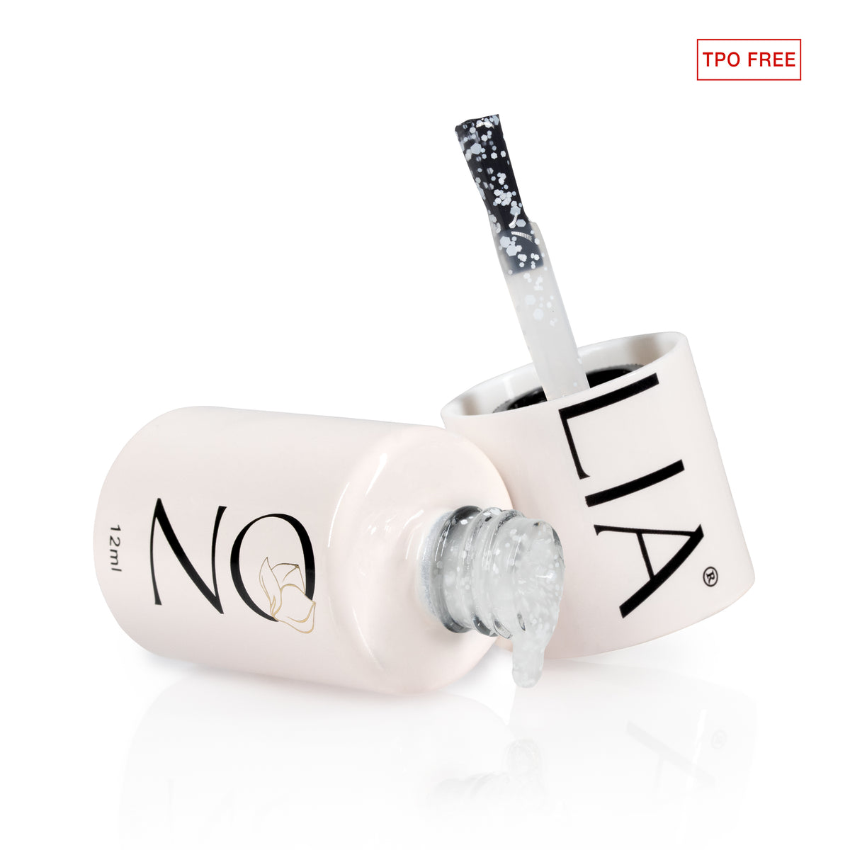 White Flakes Matte Nolia - top coat mat cu fulgi, 12ml